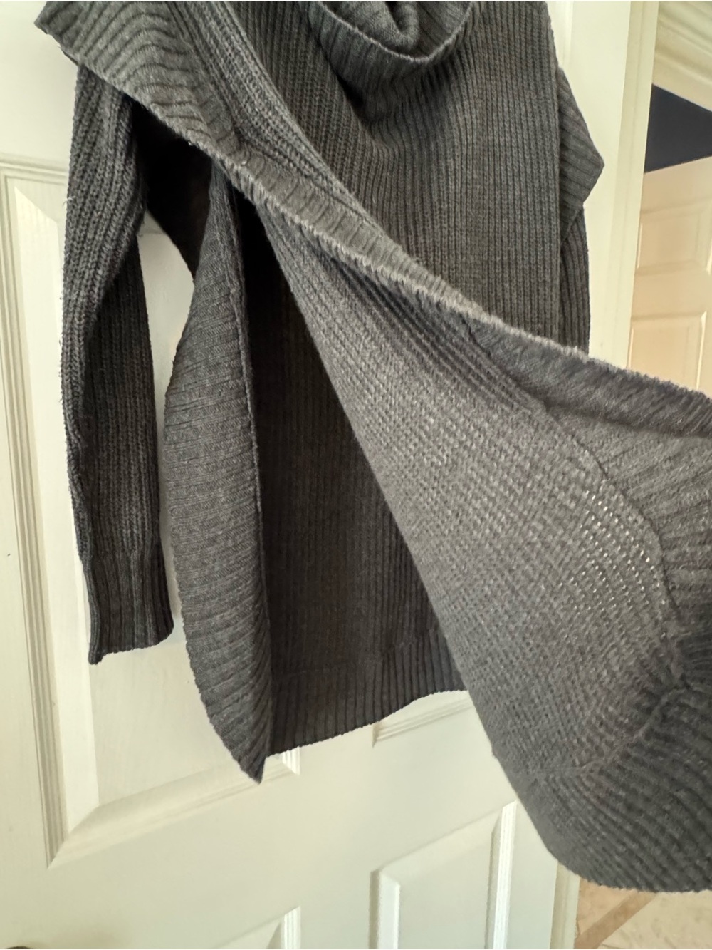 Charcoal Ribbed Cowl Neck Tunic - Picture 3 of 5
